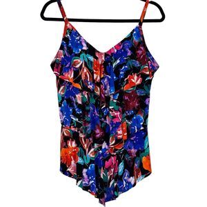 Magicsuit Blue and Purple One Piece Swimsuit with Adjustable Straps